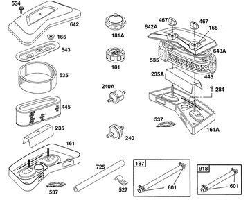 Air Cleaner Group,fuel Hoses Diagram and Parts List for 400707-0102-XX  Briggs and Stratton Engine